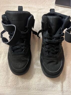 Nike Kids Black High-Top Sneakers with Strap